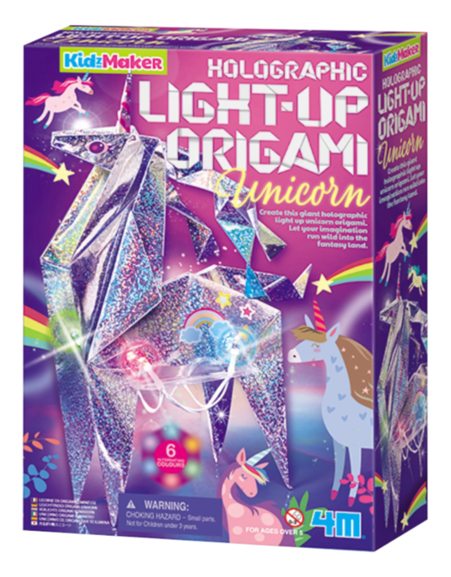 4M - Holographic Light-Up Origami Unicorn - Image 2