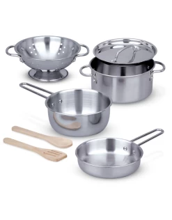 Melissa & Doug Let's Play House! Stainless Steel Pots & Pans Play Set