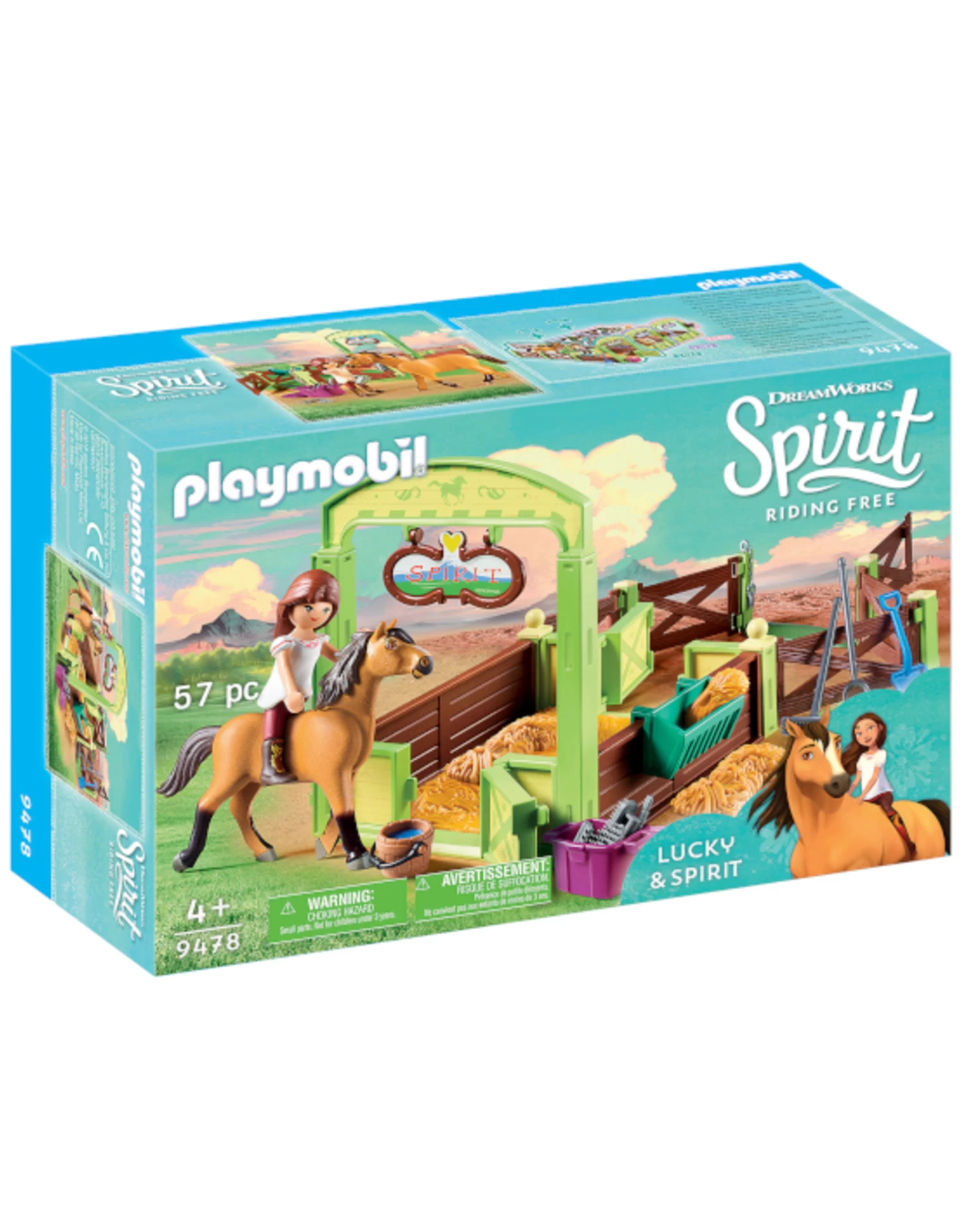 Playmobil - Spirit - 9478 - Lucky And Spirit With Horse Stall - Image 2
