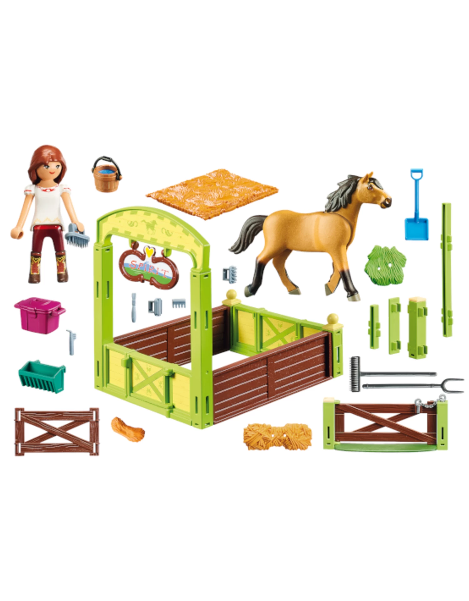 Playmobil - Spirit - 9478 - Lucky And Spirit With Horse Stall - Image 3