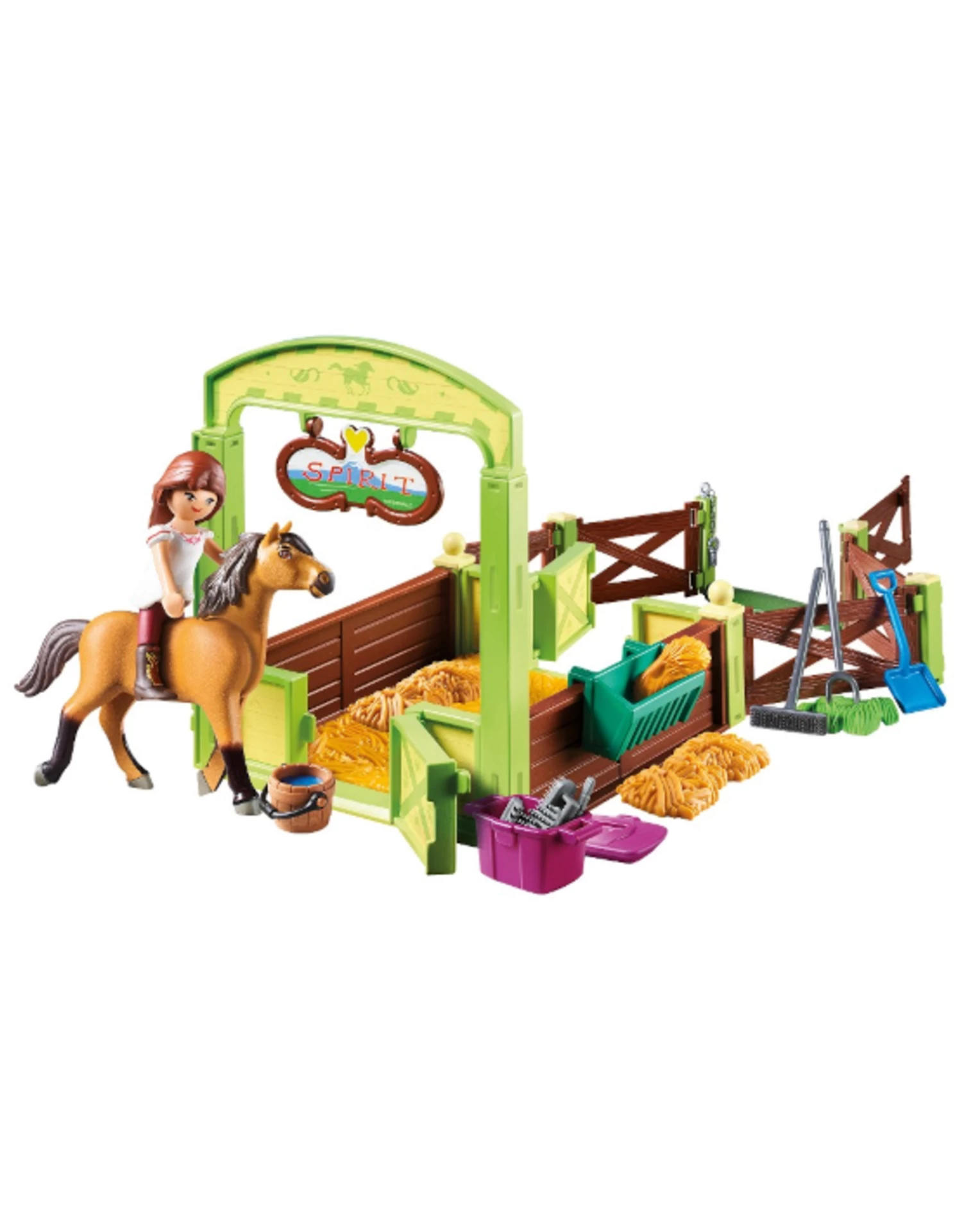 Playmobil - Spirit - 9478 - Lucky And Spirit With Horse Stall