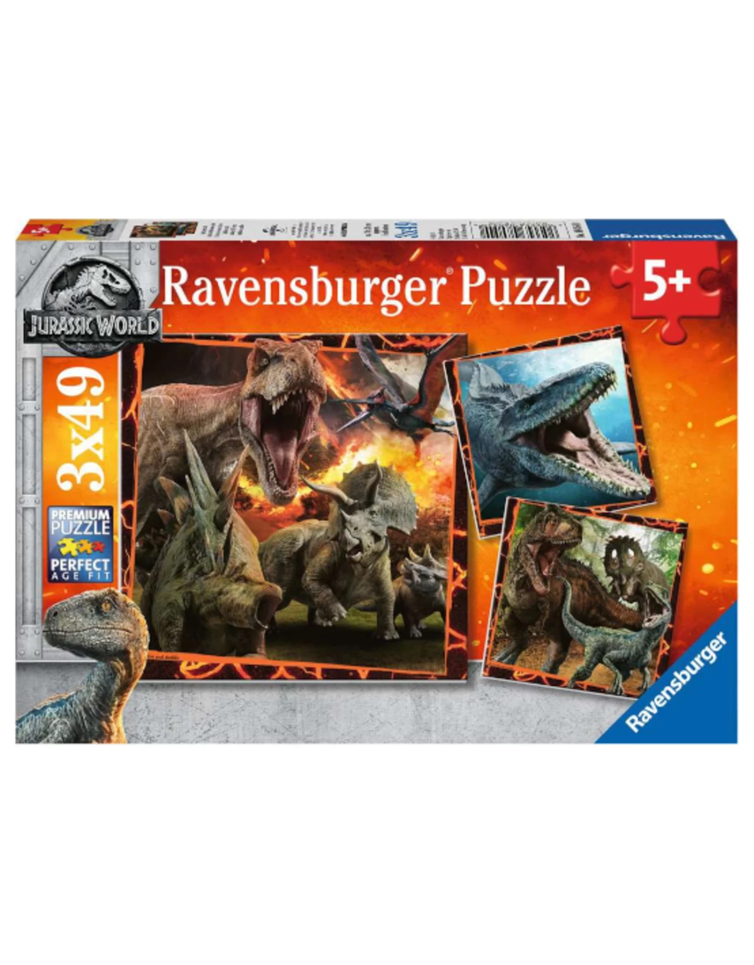 Ravensburger - 5+ - 3 X 49 Pcs - Jurassic World Instinct To Hunt