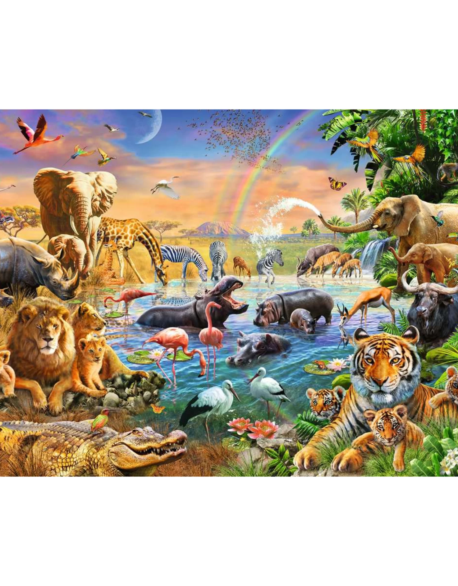 Ravensburger - 6+ - 100pcs - Savannah Jungle Waterhole - Image 2