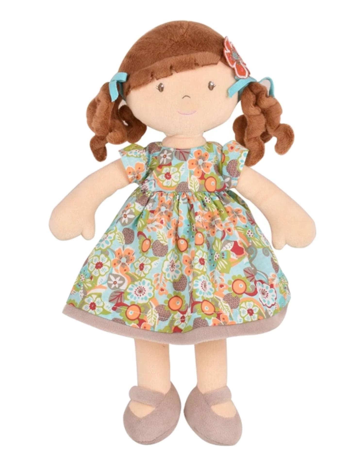 Tikiri Toys - Bonikka - Summer - Brunette Hair With Orange Floral Dress - Image 2