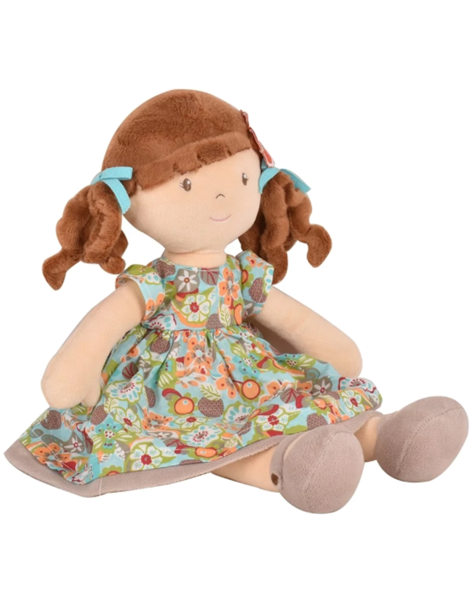 Tikiri Toys - Bonikka - Summer - Brunette Hair With Orange Floral Dress