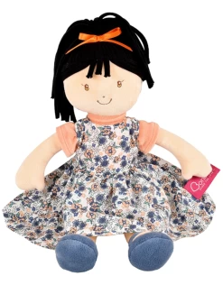 Tikiri Toys - Bonikka - Tammy Lu - Black Hair In Blue Print Dress